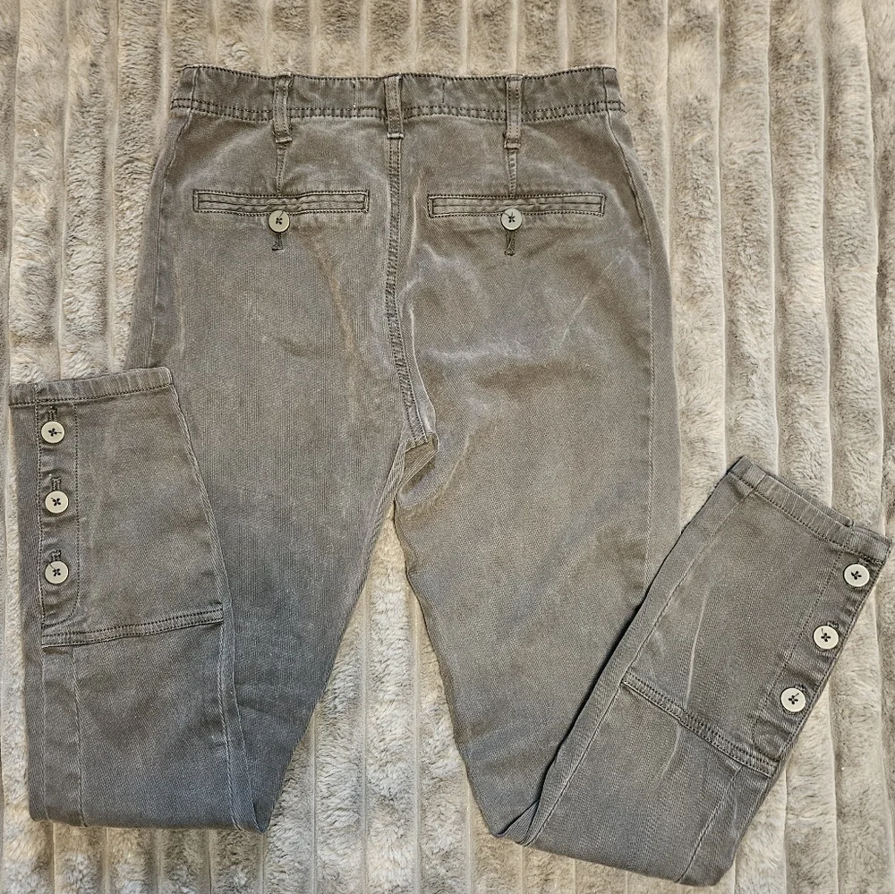Anthropologie Washed Black Skinny Jeans Wirh Buttons